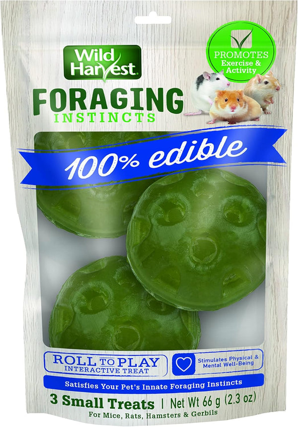 Wild Harvest® Foraging Instincts Roll N’ Play Interactive Treat, 3 Count, for Pet Mice, Rats, Hamsters and Gerbils, 2.30 Ounce (Pack of 1)1