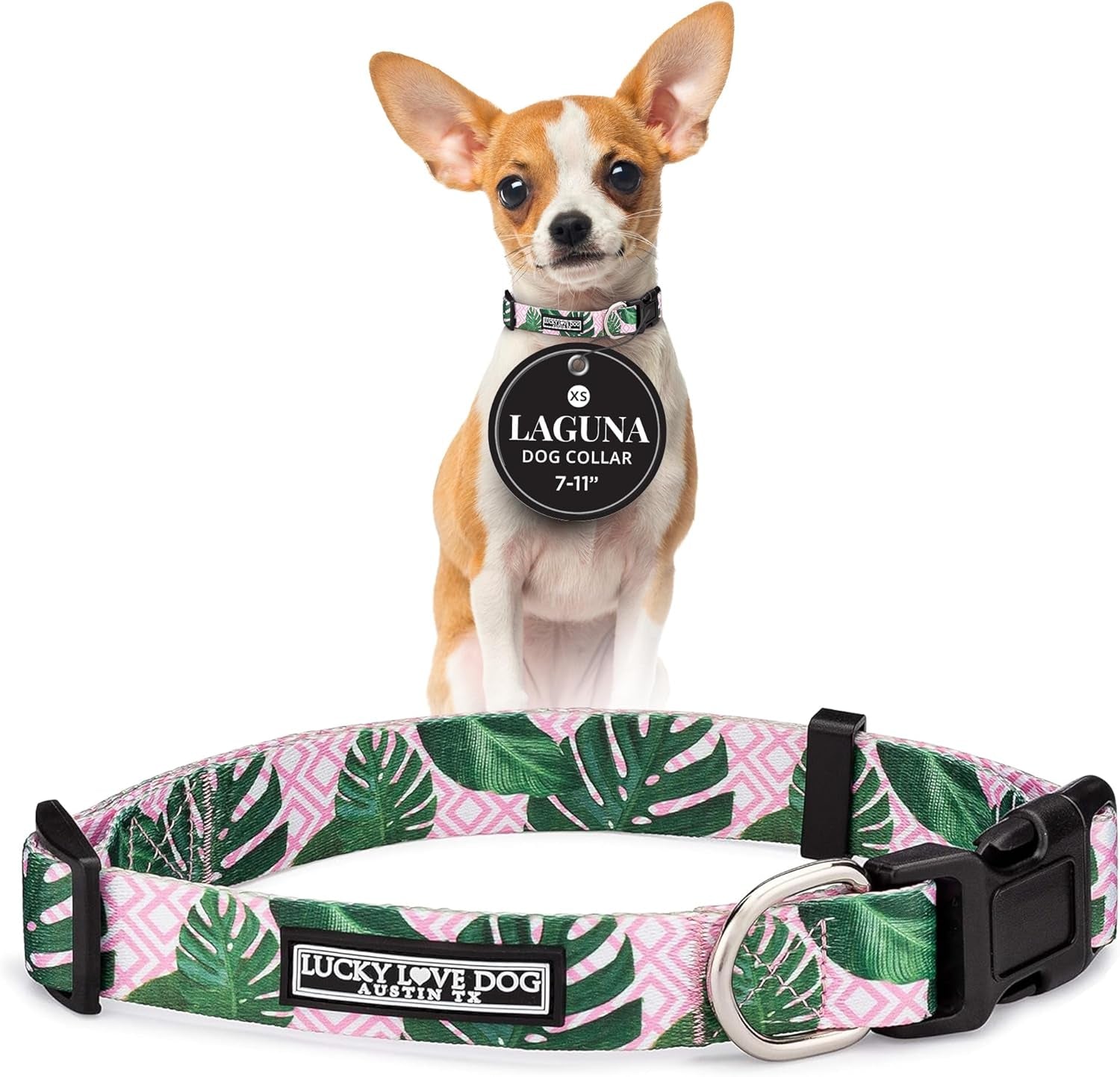 lucky-love-dog-easy-click-buckle-dog-collar-with-leash-set-combo-durable-comfortable-for-male-female-dogs-pet-collar-for-medium-dogs-secure-fit-blackbird-combo-medium