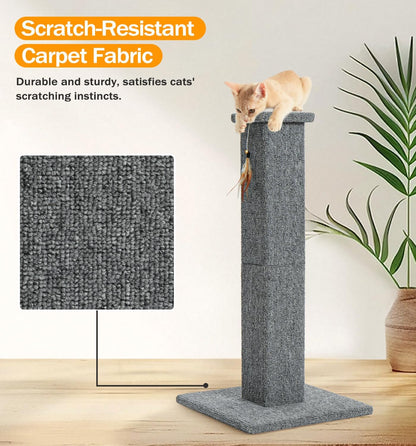 Made4Pets Cat Scratching Post for Indoor Cats, Carpet Cat Scratcher, 32" | Soft Carpet Surface for Cats That Prefer Fabric Scratching, Stable Base, Full-Body Stretching, Ideal for Kittens & Adult Cats6