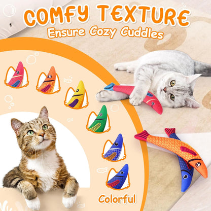 Cat Toys for Indoor Cats, 6 Pack Interactive Catnip Toys for Bored, Kitten Kicker Toy for Kitty with Sound, Cat Chew Toys for All Breeds6