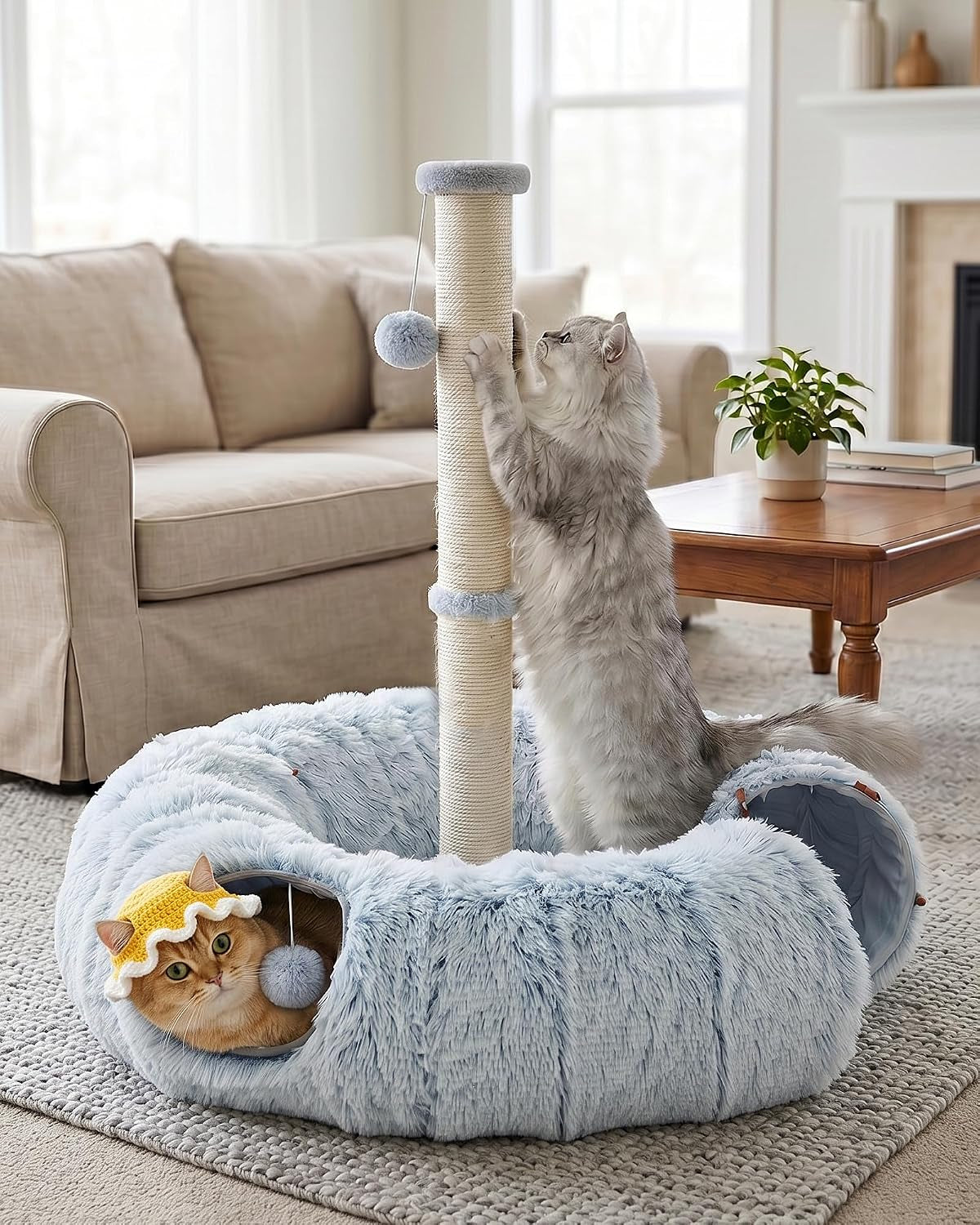 aechonow-3-in-1-cat-tunnel-bed-34-cat-scratching-post-for-indoor-cats-fluffy-peekaboo-donut-hideout-toy-for-pets-rabbit-ferret