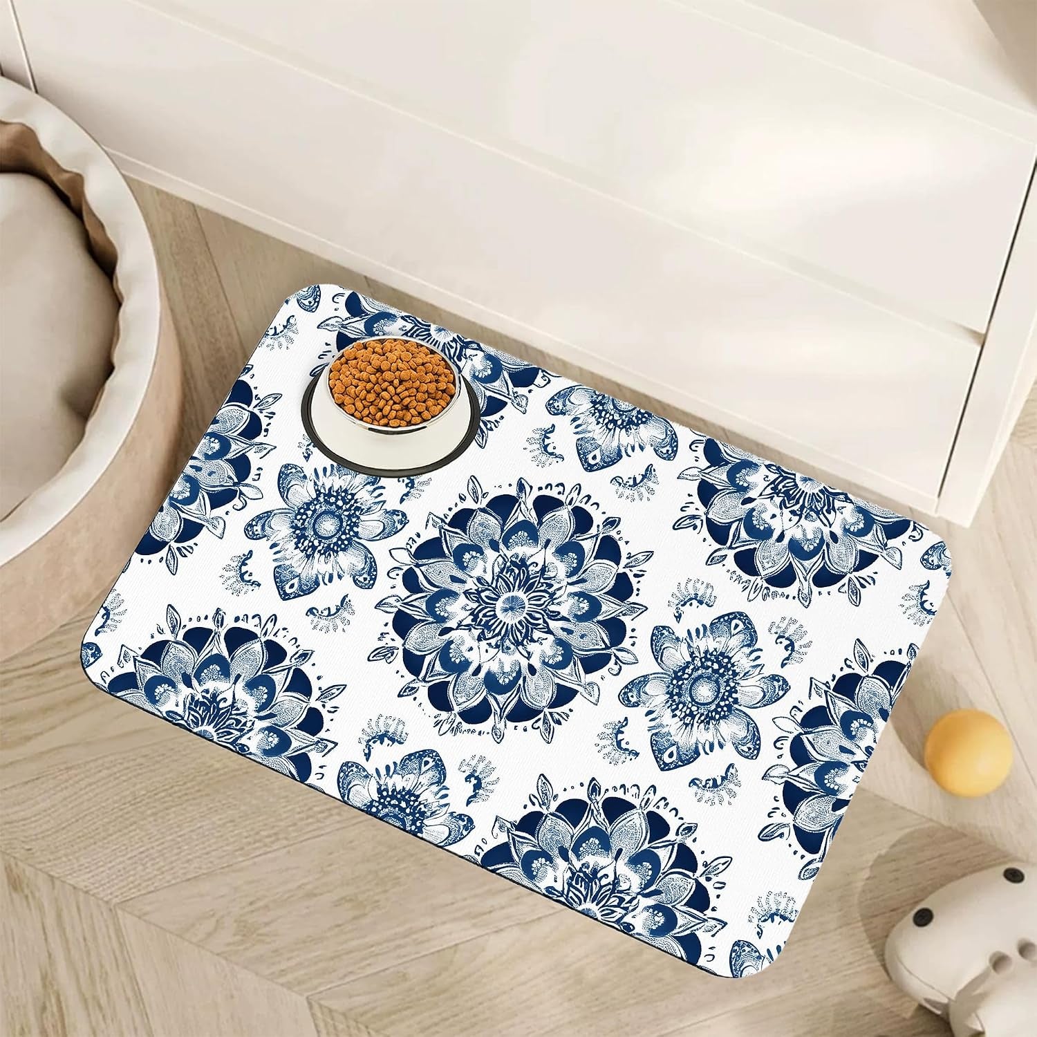 fish-boho-dog-food-mat-for-floors-ocean-absorbent-quick-dry-pet-feeding-mat-cat-dog-bowl-mats-for-food-and-water-non-slip-pet-accessories-supplies-12x20