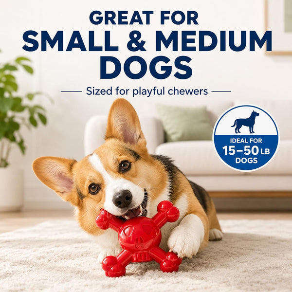 Dog Chew Toys for Aggressive Chewers, Durable Nylon Tough Chew Toy for Small & Medium Dogs, Bacon Flavor Skull Dog Toy to Keep Dogs Busy Indoors, Helps Reduce Boredom8