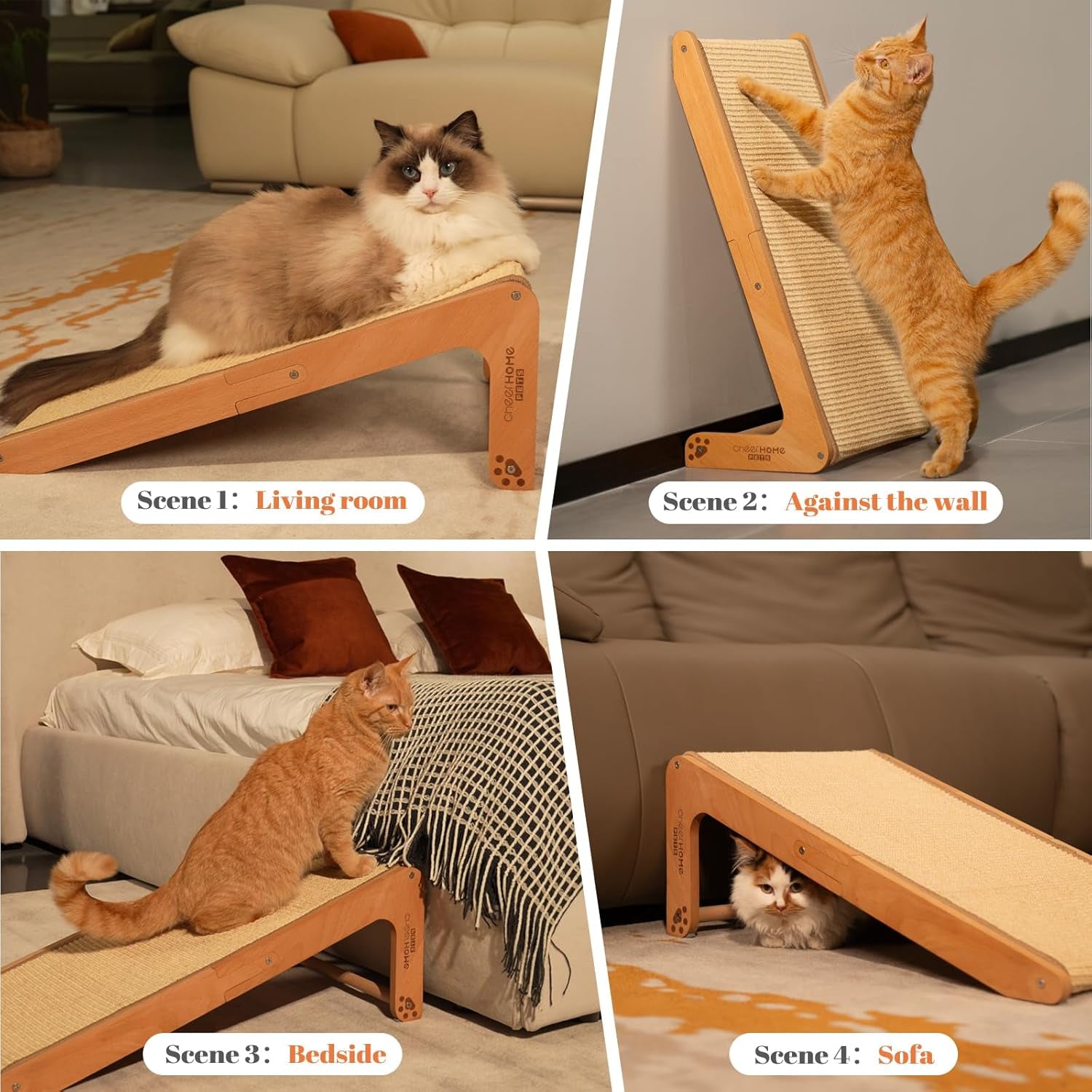 cheerhome-pets-sisal-cat-scratcher-ramp-for-indoor-cats-24-8-l-shape-cat-scratching-post-climbing-vertical-cat-scratch-pad-solid-wooden-cat-furniturestandard