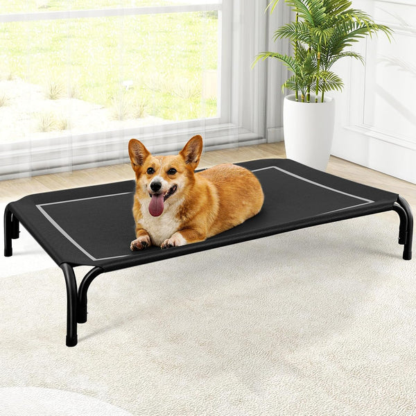 Czpalo Outdoor Elevated Dog Bed for Large Sized Dogs, No-Tool Assembly. | Raised Design Promotes Airflow. Tool-Free Assembly, Easy-To-Clean Mesh, Portable, with Anti-Skid Feet. Indoor/Outdoor Use.7