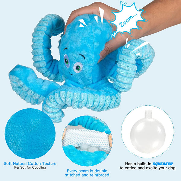 Dog Toys for Aggressive Chewers Indestructible Squeaky Dog Toys Octopus-Tug of War Dog Toys for Large Breed Tough Interactive Stuffed Dog Chew Toys for Puppies Small & Large Dogs3