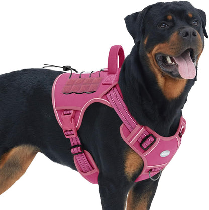 Auroth Tactical Dog Harness for Large Dogs No Pull Adjustable Pet Harness Reflective K9 Working Training Easy Control Pet Vest Military Service Dog Harnesses Army Yellow L57