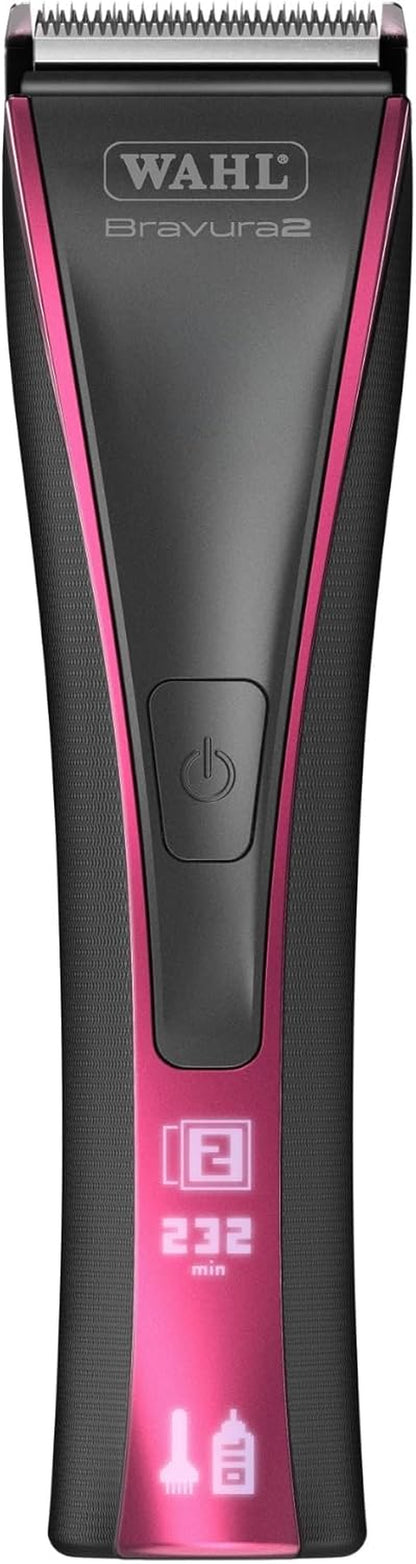 Wahl Pro Animal Bravura2 - Cordless Professional Pet Clipper for Dogs, Cats & Horses - Multi-Speed - Durable & Easy to Carry - USB Charging - Travel-Friendly - Comfortable Grip - Brilliant Rose1