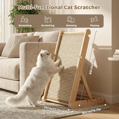 Xiaz Cat Scratcher, 23" Sisal Cats Scratching Board with 5 Adjustable Heights, No Assembly Required, Foldable Cat Scratchers for Indoor Cats and Kittens, Ready to Use5
