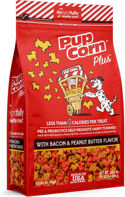 Pup Corn plus - Puffed Dog Treats with Prebiotics and Probiotics - Chicken & Cheddar Cheese (24Oz) - Made in USA15