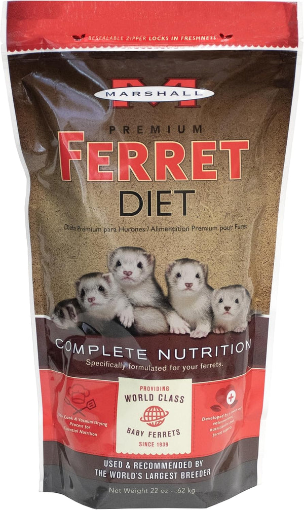 Marshall Premium Ferret Diet Dry Food – 22 Oz – Supports Digestion, Energy & Muscle Maintenance – Balanced Small Animal Food with Vitamins & Essential Minerals1