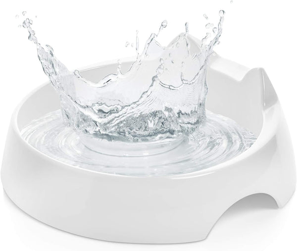 Catguru Whisker Stress Free Cat Water Bowl, Reliefs Whisker Fatigue, Wide Cat Dish, Non Slip Pet Feeding Bowl, Shallow Pet Food Water Bowls, Non Skid Bowls for Cats (Marshmallow)1