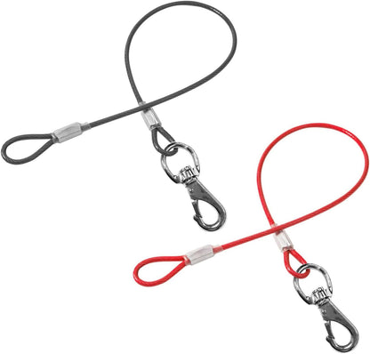 Chew Proof Dog Leash - 2Pack Metal Cable Lead,No Tangle Multiple Dog Leashes for Small and Medium Dogs- Heavy Duty Leash Extender for Collars & Harnesses(2 Pack Black, 20In/50Cm)12