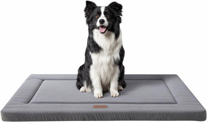 Dog Bed for Crate, Medium/Large Dogs Crate Bed,Washable Dog Beds Kennel Mat | Pet Beds Mat W/ Soft Wavy Plush Comfortable Anti-Slip Sleeping Mattress for Dogs & Cats,Gray1
