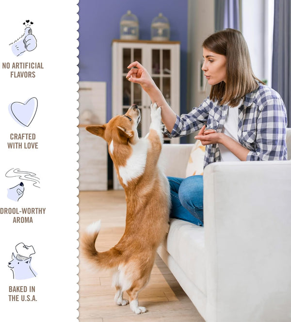 Three Dog Bakery Blueberry Pancake Bites for Dogs - 25 Oz Bag | Soft Baked Training Treats for Dogs - Blueberry Dog Treats4