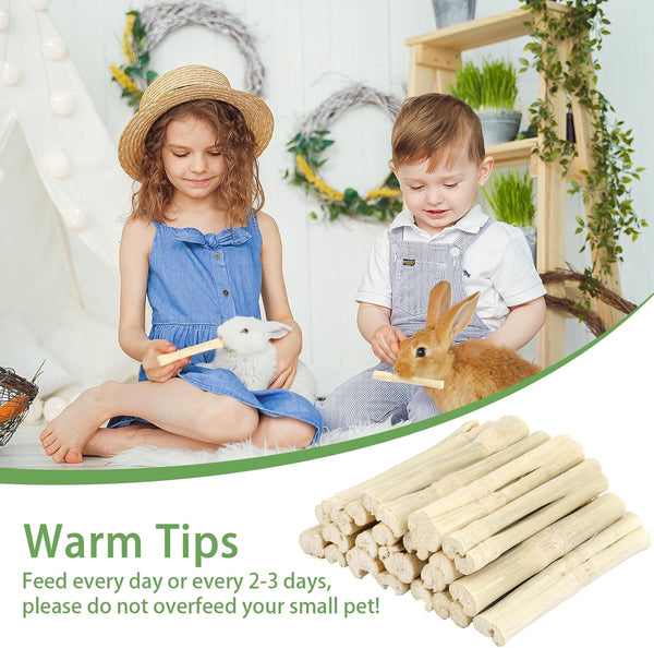 300G Sweet Bamboo Sticks for Rabbits, Bunny Chew Toys for Small Pets | Natural Bamboo Chews for Rabbits, Chinchillas, Guinea Pigs, Hamsters, Squirrels,And Small Animal Teeth Grinding5