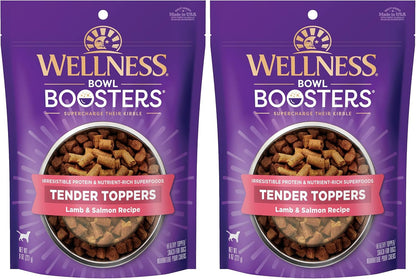 Wellness Bowl Boosters Tender Toppers Dog Food Topper for Small, Medium, and Large Breeds, Grain Free, Natural, Lamb and Salmon Recipe, 8 Oz Bag9