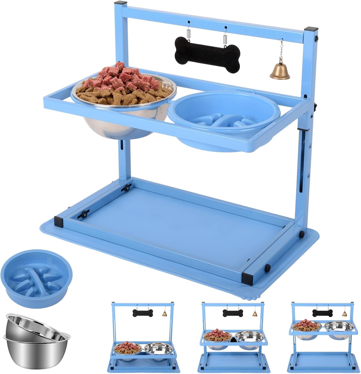 elevated-dog-bowls-with-slow-feeder-for-large-dogs-adjustable-raised-stand-with-2-stainless-steel-bowls-spill-proof-mat-non-slip-dog-feeder-for-large-medium-dogs-black