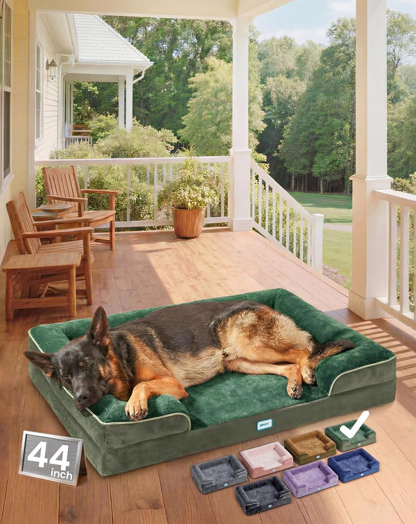 Ohgeni Orthopedic Extra Large Dog Bed Couch, Memory Foam, 44-Inch (Gray) | Waterproof Pet Bed with Machine-Washable Removable Cover & Soft Comfortable Fabric9