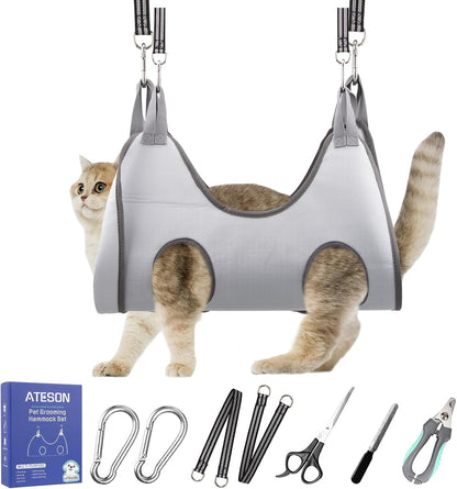 ATESON Pet Grooming Hammock with Nail Clippers/Nail Trimmers/Grooming Scissors, Dog Grooming Harness for Nail Trimming, Pet Grooming Sling Helper15