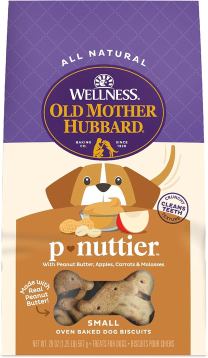Old Mother Hubbard Wellness P-Nuttier Dog Biscuits, Natural, Training Treats, Peanut Butter Flavor, Mini Size, (20 Ounce Bag)30