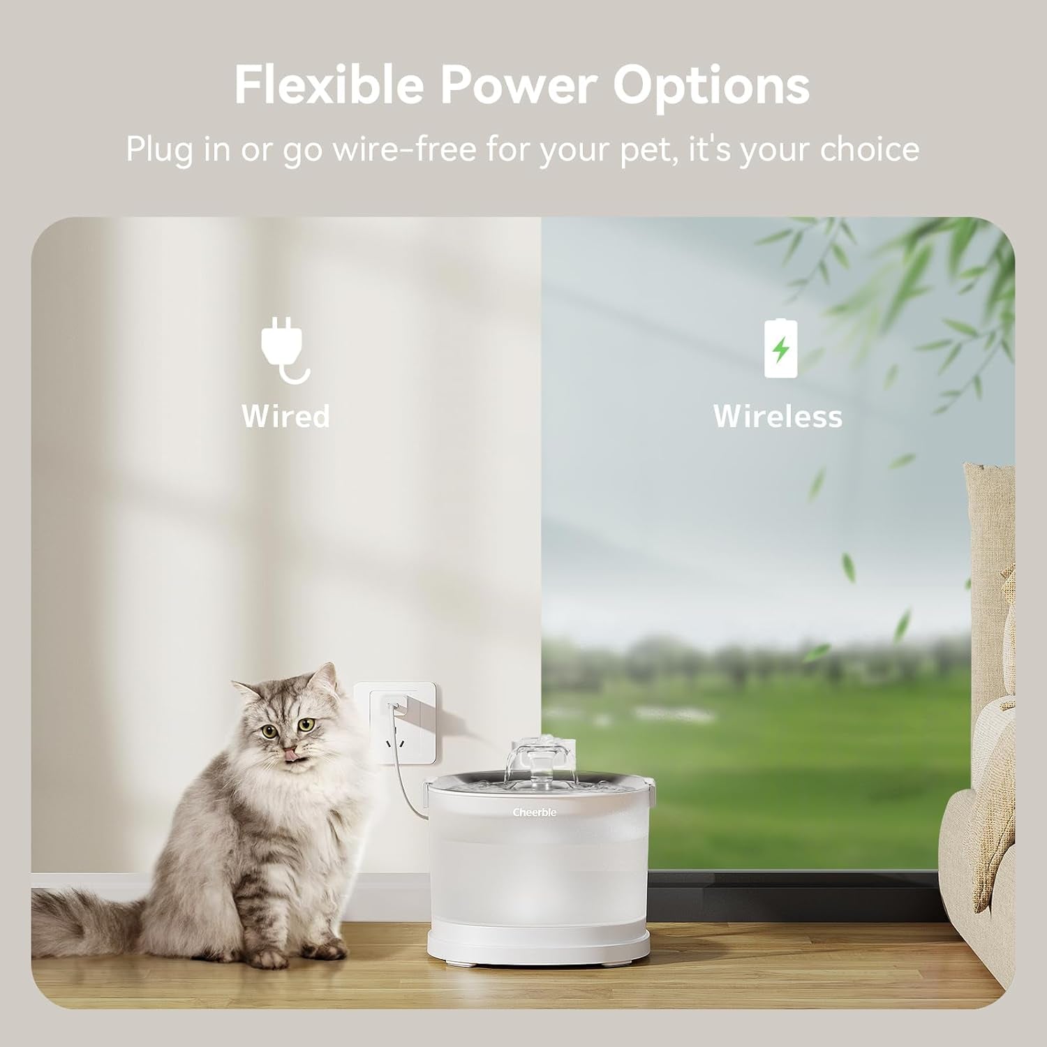 cheerble-pumpless-cat-water-elfin-fountain-wireless-pet-fountain-battery-operated-2l-67oz-e1-automatic-water-dispenser-cats-dogs-magdrive™-technology-stainless-steel-tray-no-cleaning-hassle