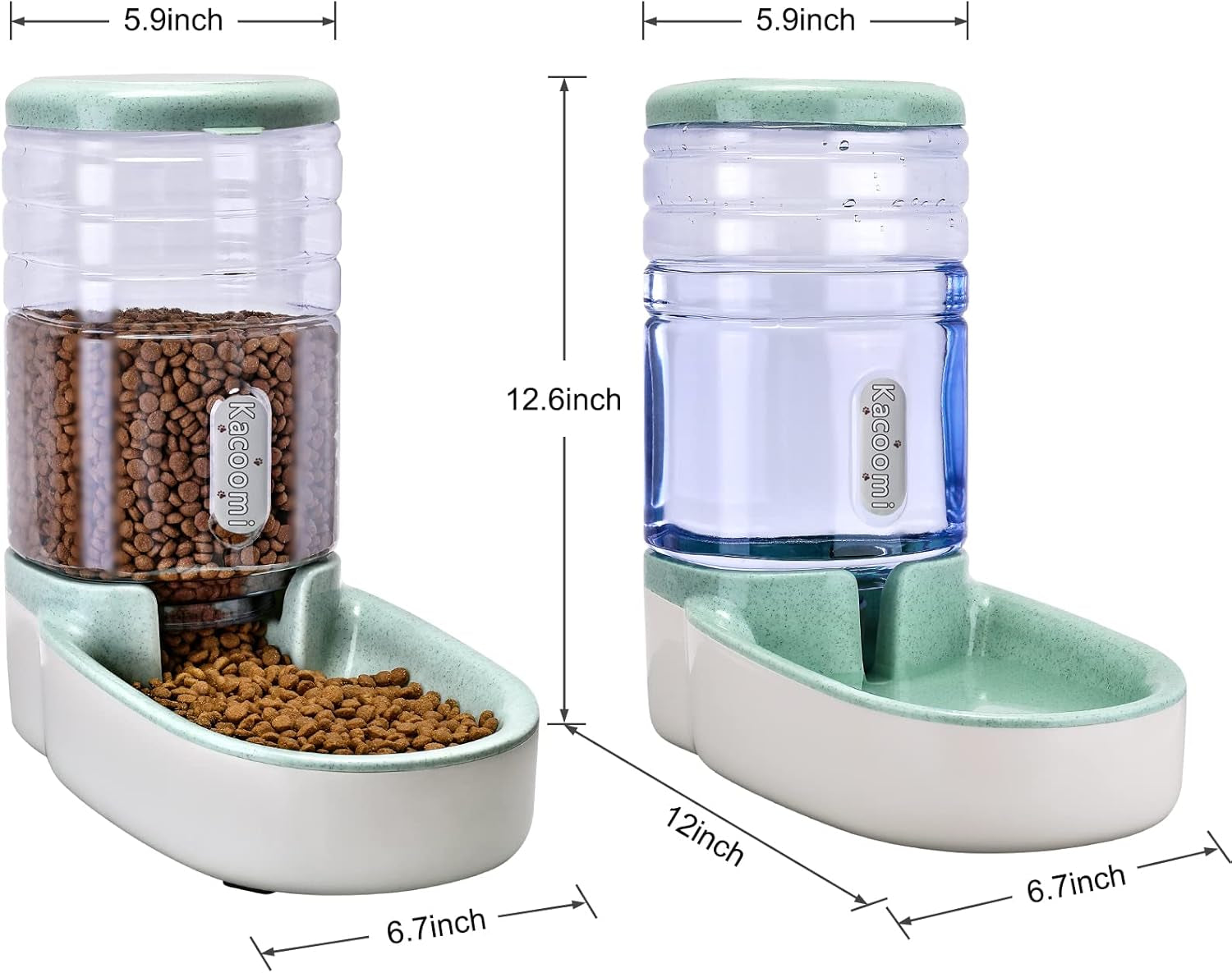 kacoomi-automatic-dog-cat-feeder-and-water-dispenser-gravity-food-feeder-and-waterer-set-with-pet-food-bowl-for-small-medium-dog-puppy-kitten-large-capacity-1-gallon-x-2