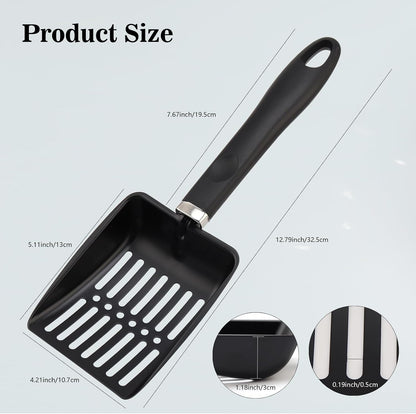 Cat Litter Scoop,Metal Cat Litter Scoop,Stainless Steel Cat Litter Scoop with Non-Slip Handle,Poop Sifting,Kitten Pooper Lifter,For Litter Box2