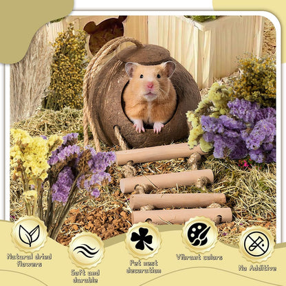 Sukh 47 Pcs Hamster Sprays - Natural Dried Flower and Herb Forage Mix | Sprays for Hamster Cage Accessories, Habitat Decor & Enrichment for Syrian Dwarf Hamsters, Gerbils, Guinea Pigs, Small Pets3