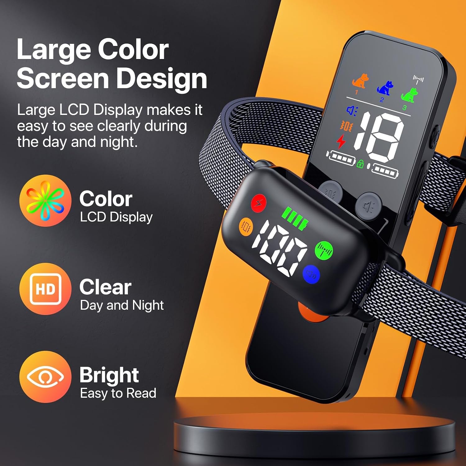 dog-shock-collar-with-remote-control-dog-training-collar-for-large-medium-dogs-40-120lbs-waterproof-shock-collar-for-dogs-with-beep-vibration-security-lock-solid-black
