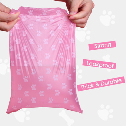 Poop Bags Rolls 256 Count - 9X13 Inches Pink Thickened Leakproof Lavender Scent Poo Bags for Dogs, Eco-Friendly Pet Waste Bags for Walking,Travel,Home.6