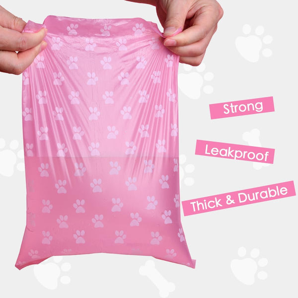 Poop Bags Rolls 256 Count - 9X13 Inches Pink Thickened Leakproof Lavender Scent Poo Bags for Dogs, Eco-Friendly Pet Waste Bags for Walking,Travel,Home.6