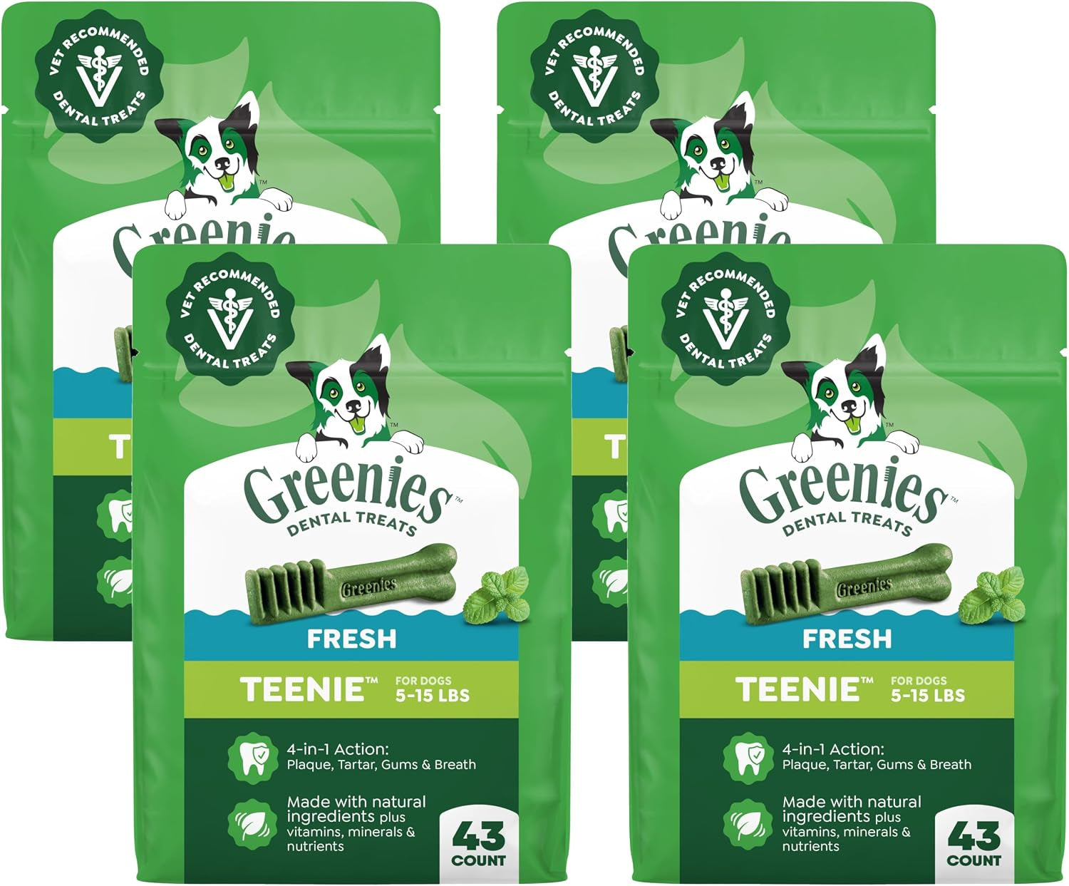 greenies-teenie-natural-dental-dog-treats-fresh-mint-flavor-43-count-veterinarian-recommended-for-dogs-5-15-lbs-cleans-teeth-freshens-breath-promotes-oral-health-12-oz-pack