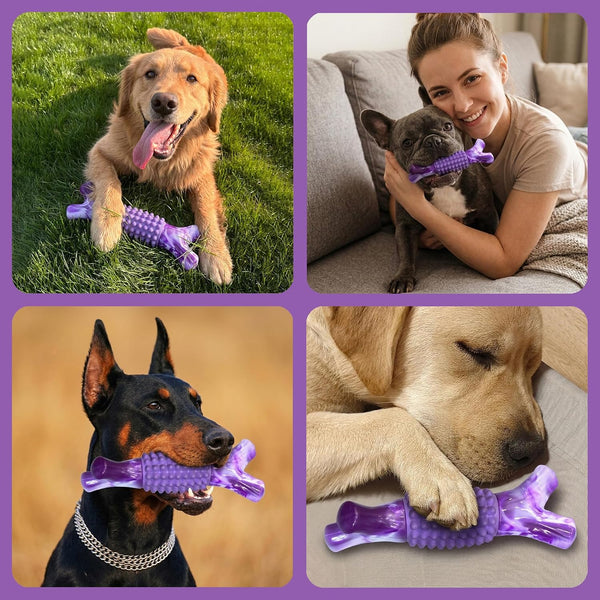 Dog Toys for Aggressive Chewers, Tough Stick Chew Bone | Durable Rubber & Nylon Dog Bones, Indestructible Dog Doys for Medium,Large Dogs,Beef Flavor9