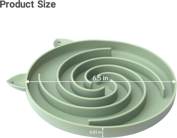 Bifeaw Slow Feeder Cat Bowl, Easy to Clean Silicone Bowl, Ideal for Dry and Wet Food (Green and Blue)6