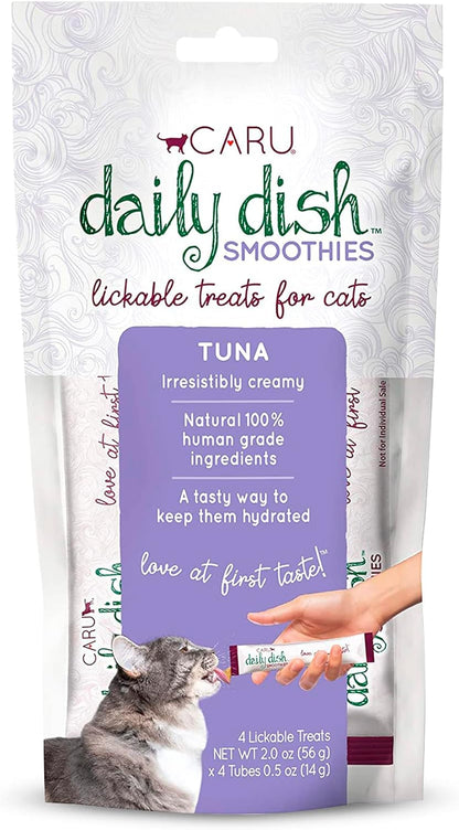 CARU - Daily Dish Tuna Flavored Cat Smoothies - 0.5Oz Tubes - 4 Pack1
