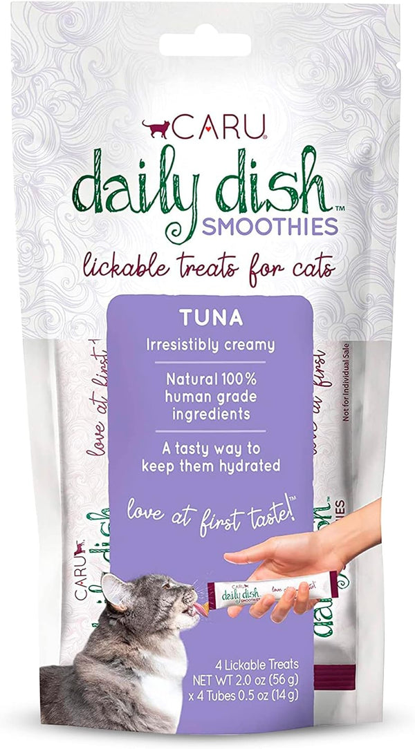 CARU - Daily Dish Tuna Flavored Cat Smoothies - 0.5Oz Tubes - 4 Pack1