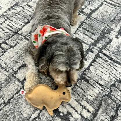 SPOT Dura-Fused Leather Rabbit Dog Toy – Durable Real Leather & Jute Chew Toy with Squeaker, Double-Stitched for Moderate Chewers, Small & Medium Dogs, 7.5In10