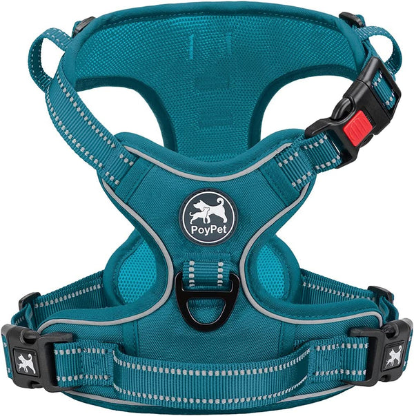 Poypet No Pull Dog Harness, No Choke Front Lead Dog Reflective Harness, Adjustable Soft Padded Pet Vest with Easy Control Handle for Small to Large Dogs(Pink, Medium)29