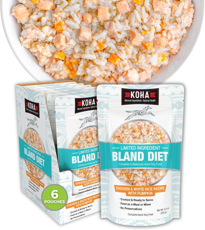 KOHA Limited Ingredient Bland Diet for Dogs, Chicken and White Rice Sensitive Stomach Wet Dog Food, Sold in over 5,000 Vet Clinics & Pet Stores, Gentle Easy to Digest Bland Diet Dog Food, Pack of 61