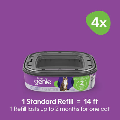 Litter Genie Refill Bags | Standard 4-Pack, 56 Total Ft | up to 8 Months of Supply | Ultimate Odor Control Cat Litter Bags2