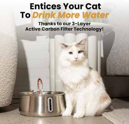 The Kittyspout Stainless Steel Wireless Cat Water Fountain, 4L/108Oz5