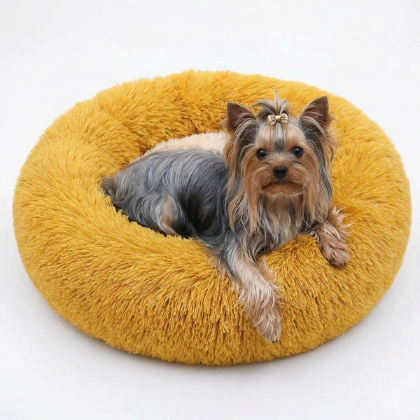 Small Calming Dogs Bed for Small Dogs Anti-Anxiety Machine Washable Fluffy Luxury Anti-Slip Waterproof Mute Base Warming Cozy Soft Pet Puppy round Bed18