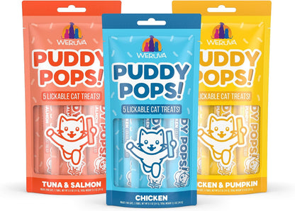 Weruva Puddy Pops, Chicken and Pumpkin Lickable Cat Treats, 0.5Oz Tube, Pack of 511