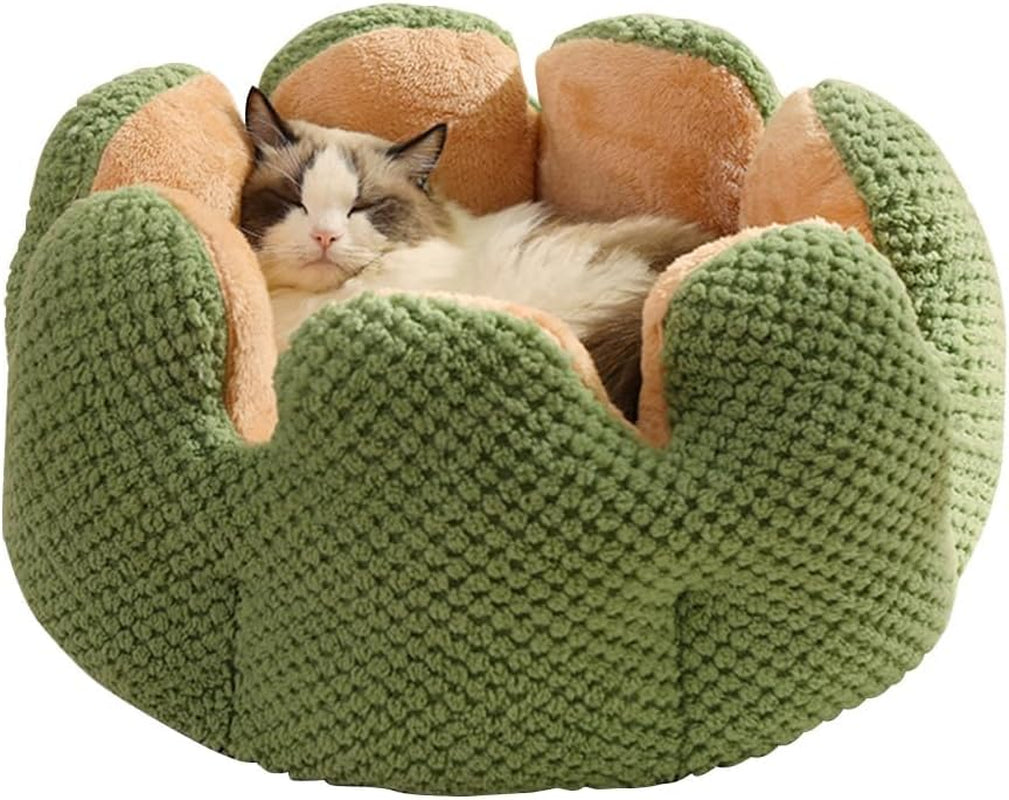 cwv-cute-cat-beds-kitten-beds-soft-small-dog-beds-washable-pet-beds-for-puppy-and-kitty-funny-frog-cat-cave-23-inches