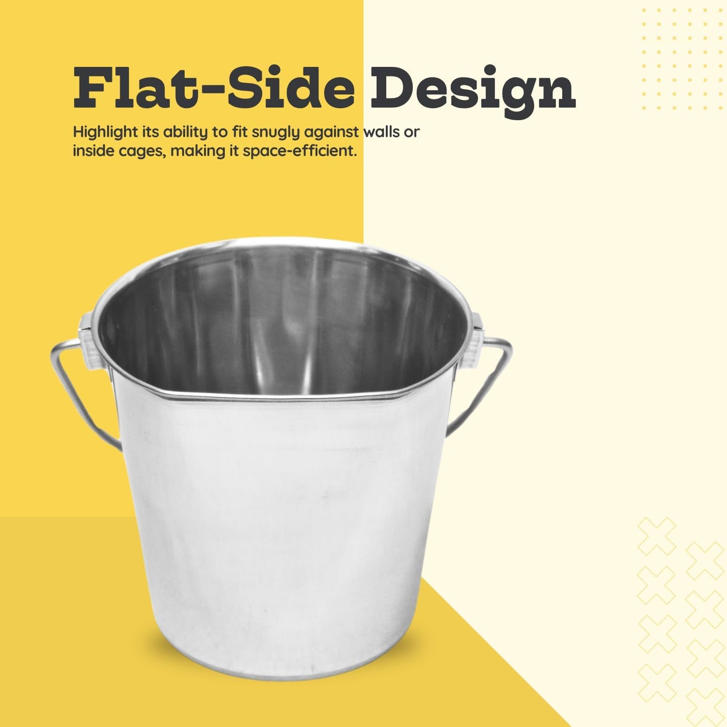 stainless-steel-flat-side-bucket-1-quart-0-25-gallon-heavy-duty-hanging-food-water-pail-for-dogs-cats-birds-kennel-cages-crates-durable-rustproof-multi-purpose-feeding-buckets