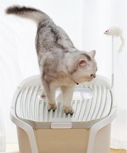 Dog Potty Training Toilet ﻿ Double-Door Cat Litter Box with Scoop and Funny Toys Large Easy Setup, to Clean(C)3