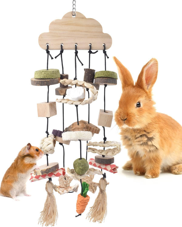 Bissap Rabbit Chew Toy Snack for Small Pet | Bunny Cage Hanging Chewing, Natural Teeth Grinding Toy Treat, for Guinea Pig Chinchilla Hamster Rat (Timothy Hay & Vine)8