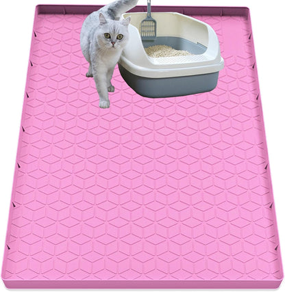 Cat Litter Mat for Litter Box, Silicone Large Cat Litter Trapping Mat - 40X28 In, Waterproof & Non-Slip, Durable & Easy Clean, Light Gray17