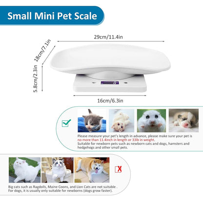 Digital Small Animals Scales for Weighing with Tape Measure, Puppy Whelping Scale Weigh Your Kitten, Rabbit with High Precision, Multifunction Electronic Baby Scales for Small Dogs3